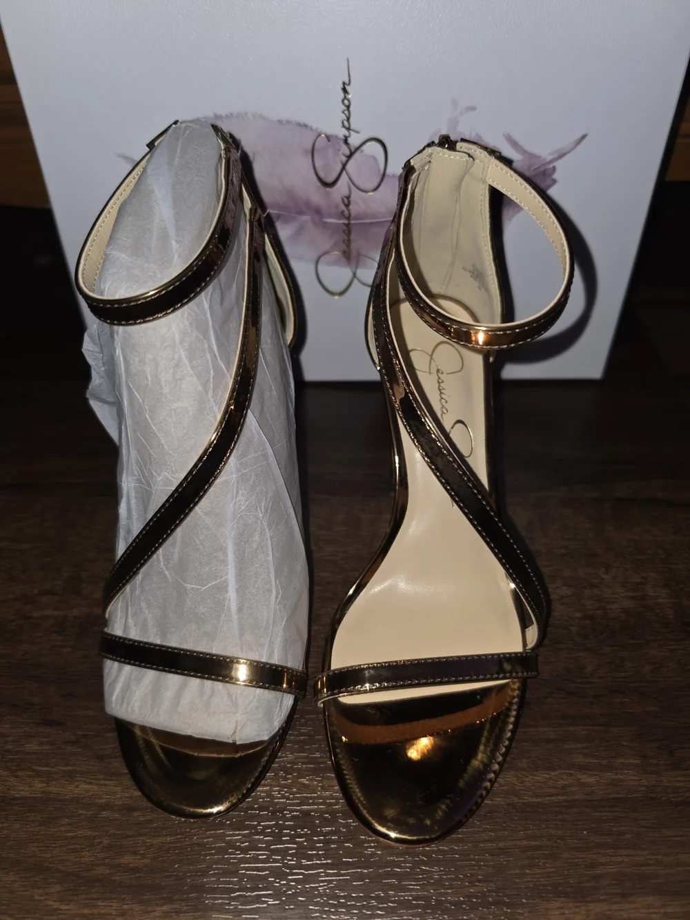 Jessica Simpson Bronze Strappy High Heel Sandals